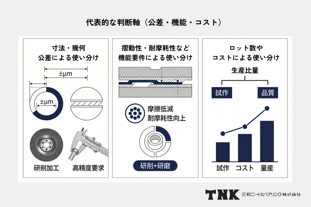 【設計要件別】精密研磨加工と精密研削加工の使い分け