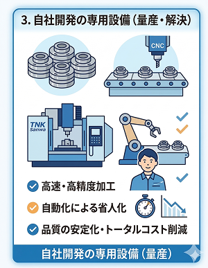 専用設備の自社開発