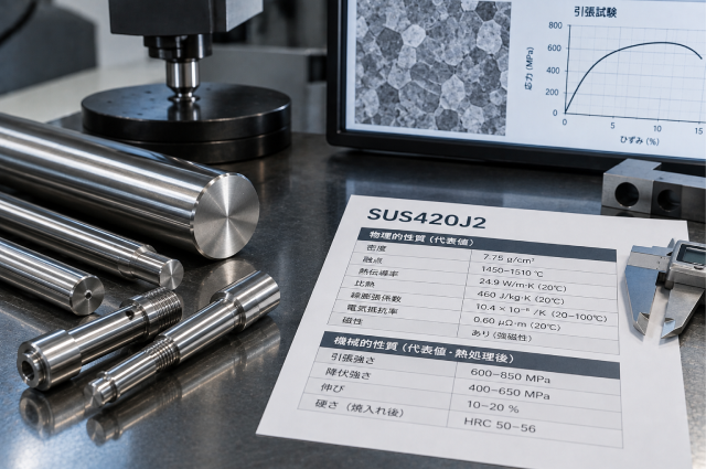 SUS420J2の物理的性質と機械的性質